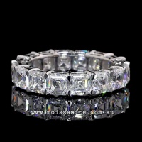 Eternity Band / Anniversary Ring, Asscher Cut Gemstones. Choose Moissanite or Lab Diamond Gemstones