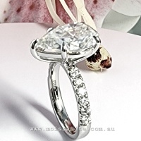 Pear Cut 7.36ct Engagement Ring. Moissanite or Lab Diamond