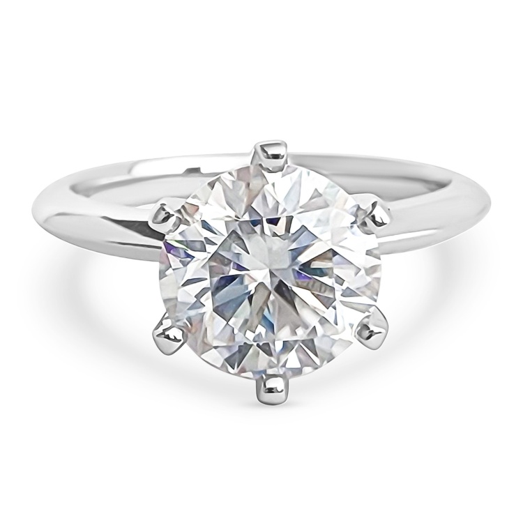 Round cut, Solitaire 1.5ct Engagement Ring. Moissanite or Lab Diamond